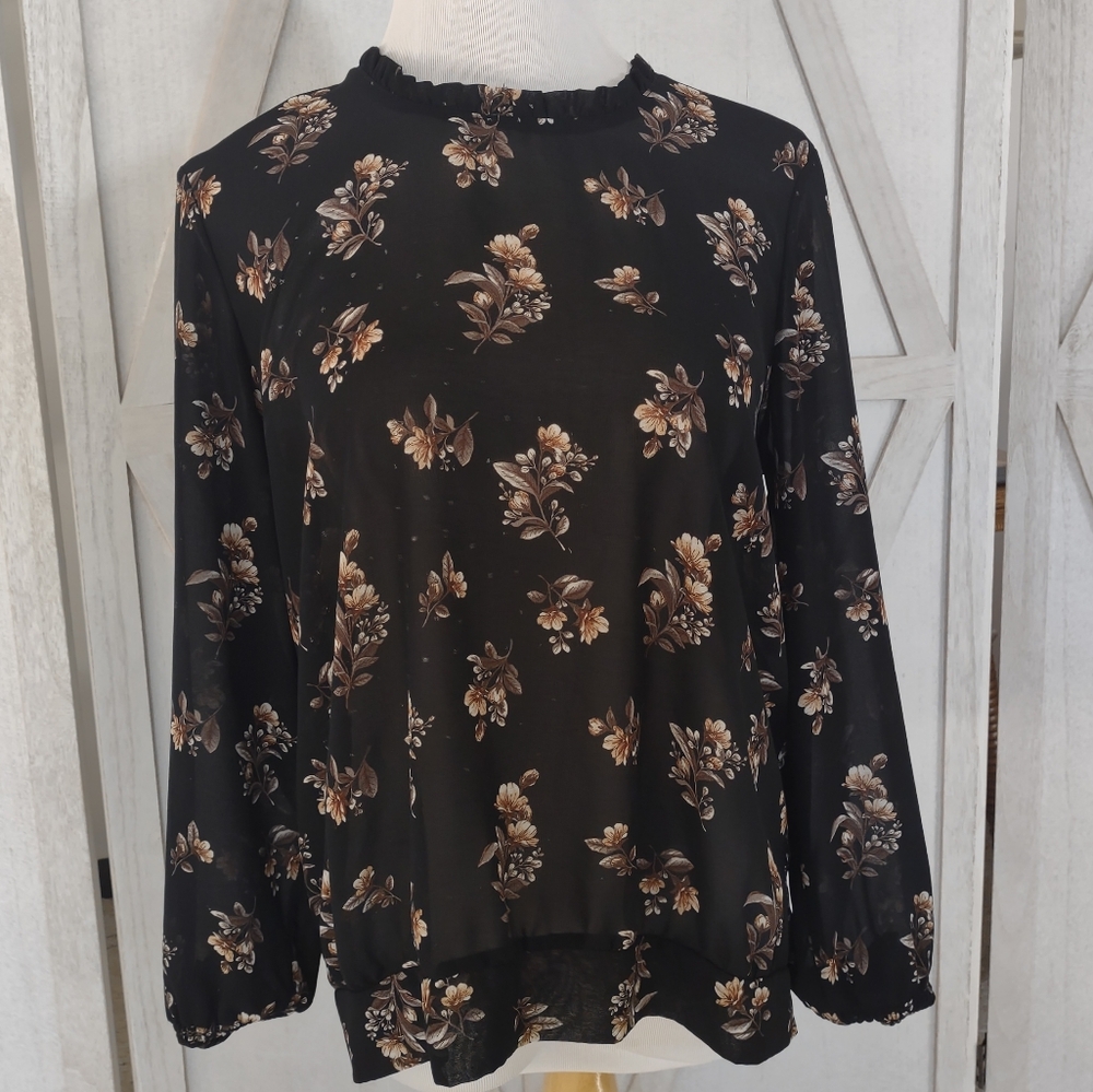 Maurice's Floral Sheer Blouse